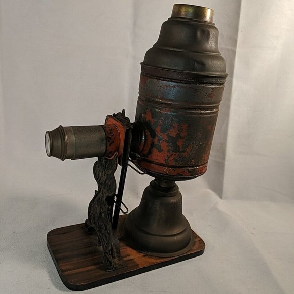 Antique German Magic Lantern Slide Projector 1890s 1880s 19th Century Oil Lamp - Picture 2 of 16